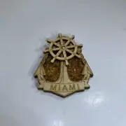 Wooden Miami Boat Wheel And Anchor Magnet