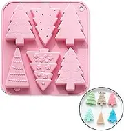 Christmas Tree Silicone Mold, 1 x Christmas Tree Chocolate Mould Baking Mould Soap Melt Candy Cake Jelly Baking Molds for Christmas Decoration Family Party DIY
