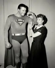 I Love Lucy Superman Lucille Ball George Reeves B/W 11x14 Photo