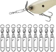 Fishing Swivels & Snaps, 10X Fishing Snaps Connector Swivels - Terminal Tackle, Swivel Hooks, Fishing Snap Swivels, Saltwater Fishing Swivels for Saltwater