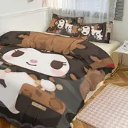 a2404 Kuromi Cute Cartoon Character Duvet Cover Set Bedding Set 1 Duvet Cover And 2 Pillowcases 3D Cartoon Printed Comfortable And Ultra Soft Bed Set
