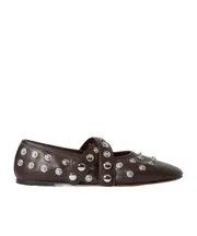 Stella McCartney Ryder Popper-Studded Ballet Flats 36,37,38,39,40 mocha