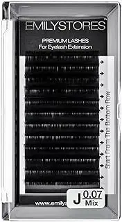 EMILYSTORES Eyelash Extensions 0.07mm Thickness J Curl Length 8-14mm Silk Mink Fake Eye Lashes Mixed Sizes In One Tray