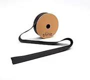 Trimz Poly Cotton Bias Binding, Polyester, Black, 5m Reel