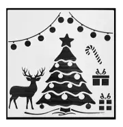 1- 8x8 inch Stencil (VQ-26) Christmas Holiday - Tree Scene (6mil)
