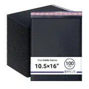 Black 10.5x16 Inch, Poly Bubble Mailers, 5, Large, Padded Envelopes, Bubble Enve