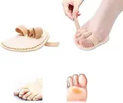 1 Pair Toes Overlap Hammer Toe Correction Pad, Footcare Tool Toes Separator Protector Forefoot Mat for Hallux Valgus Mallet Finger Pad Deformation Corrector Three Toe Two Toe One Toe Type (Three Toes)