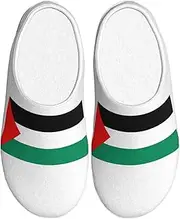 [EdWal] Palestine flag print Winter Warm Slippers Indoor Anti-skid Plush Slippers Relaxing at Home for Women Men