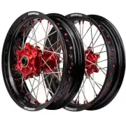 KTM 200 EXC 2003-2016 Axiom Supermotard Wheel Set 17x.3.5/17x4.25 Black Rim Red