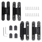 4-Pack 6 inch Hidden Door Hinges Heavy Duty Black, Invisible Concealed Hinges...