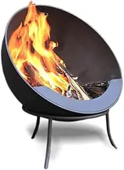 Greenlife Outdoor Fire Pit Half Globe Stadium Style 610mm Multi-Angle - Black