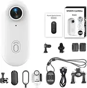 The Snap Camera,Gosnap-Go Snap Camera,Portable Hands Free Body Cam,Wearable Mini Thumb Action Cam,Wandercam Sports Cam 4k/1080p,Waterproof Case,Magnetic Clip,360° Rotation for Travel(White-1080p)