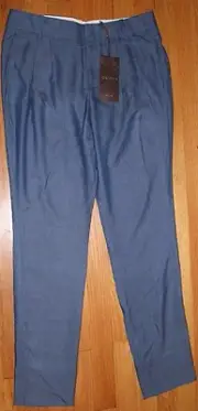 GUCCI 100%RAYON BLUE PLEATED DRESS PANTS SZ EU 38/ US 2