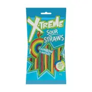 x-treme Sour Straws Rainbow 150g x 12