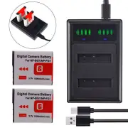 NP-BG1 Battery 2pack +Dual Charger For CyberShot DSC-HX30V DSC-HX20V DSC-HX10V