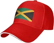 [Generic] Support Jamaica Flag Hats Jamaica Cap for Jamaican Men Women Adjustable Baseball Cap Hat