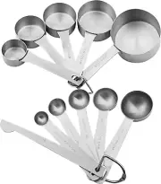 Stainless Steel Measuring Cups and Spoons Set 18/8(304) Steel Material Heavy Dut