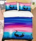 3D Sunset Crane NAO3432 Bed Pillowcases Quilt Duvet Cover Set Queen King Fay
