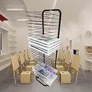 30-Layer Art Clothes Drying Rack, Silk Screen Magazine, Watercolor Painting Clothes Drying Rack, Oil Painting Board, Art School and Studio Work Storage Rack, Space-Saving Shelf 3.5cm Spacing