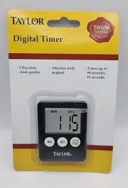 New Quality Taylor Brand Digital Timer Black Magnetic Up To 99 min 59 sec New