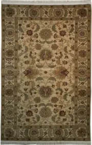 6x9 Oriental Rug Soft texture Carpet Beige Oushak Hand-Knotted Rug