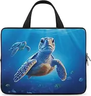 Laptop Case Sleeve Shockproof Computer Carrying Bag Turtle in Blue Water Laptop Bag Tote Lightweight Notebook Case Cover Traveling Briefcase Handle Bags for Travel Business 17inch