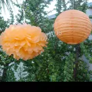 18x orange paper pom poms paper lantern wedding birthday anniversary party decor