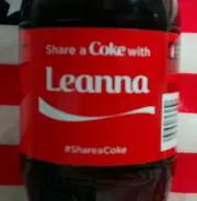Share A Coke With Leanna Limited Edition Coca Cola Bottle 2015 USA