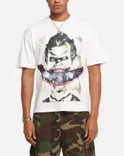 [73 Studio] 73 Studio X Dc Batman Joker Arkham Asylum Vintage T-shirt Off White - Size XL XL Off White