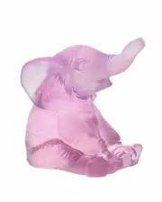 DAUM CRYSTAL MINI ELEPHANT PINK FIGURINE #05136-1/C BRAND NIB CUTE SAVE$ F/SH
