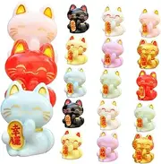 HANABASS 18pcs Mini Potted Plant Kitten Figurines Little Cat Figurines Miniature Kitten Mini Miniature Figures Resin Statue Tiny Models Moss Landscape Decor Resin