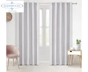 Sherwood 225x223cm Blockout Eyelet Curtain Pair - Grey