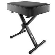 Cushioned Piano Bench, Adjustable Padded Keyboard Stool Chair, Foldable - Black