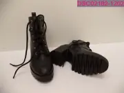 Size 5.5M Women's BP Masson Black Leather Combat Boots 3" Heel 98996