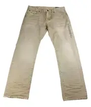 American Eagle Jeans Mens 30x32 Core Flex Slim Straight Khaki Denim Stretch NWT
