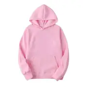 Women Hoodies Cotton Sweatshirt Pink L