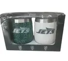 New York Jets 12oz Home Away Stemless Wine Tumbler Bling Design Lined Mug Cups!