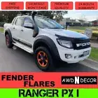 MATT BLACK JUNGLE FENDER FLARES BLACK GUARD FITS TO FORD RANGER PX1 2012-2015