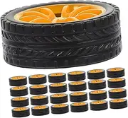 25pcs Car Wheels Wheels for DIY Crafts Science Projects for Cars Robots and Creative Learning Activities Yellow