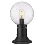 Z-Lite Laurent 1 Light Outdoor Pier Mount, Black/Clear - 599PHM-553PM-BK