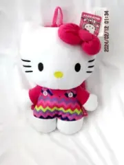 Unisex Hello Kitty 13" Zig Zag Pattern Plush Backpack Tote-Licensed Products-NEW