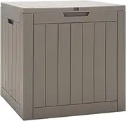 Costway 118L Indoor/Outdoor Storage Box w/Lockable Lid for Patio Tools, Cushions, Garden Supplies, Multifunctional & Weather-Resistant Storage Container, Bench, Side Table, Parcel Locker for Yard