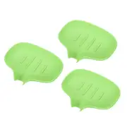 3 Pcs Bar Soap Holder Self-Draining Soap Dish Silicone Drainage Tray Grass green