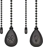 Ceiling Fan Chain Extender, 2 Pieces 12 Inch Fan Chain with Connector for Ceiling Fan Light Lamp Decoration, Black