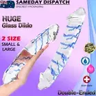 Big Crystal Glass Realistic Dildo Double Ended Anal Plug Thruster Adult Sex Toy