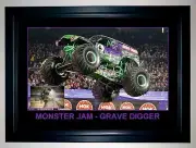 Monster Jam "Grave Digger" & "Son-UVA Digger" A3 Photo Collage Framed