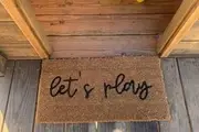 Ecosides Let's Play Welcome Mat - Mini Playhouse Doormat, Small Coir Rug, Kid's Welcome Mat, Skinny Doormat