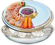 Maverick Unity Shrimp Cocktail Serving Dish and Bowl with Ice - Elegant and Large Platter for Seafood, Oysters, Veggies, Fruits, Snacks, Salads.