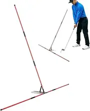 Gupcaqosjw Golf Swing Trainer, GolfAlignment Sticks for Swin-g Plane & Alignmen-t, G-olf Training Aids with 2x105cm Golfi Alignmen-t S-Ticks and S-tick Holder for Golff Swin-g Posture Correction