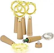 Wine Bottle Lights with Cork, Punasi 6pcs LED String Lights 6.56Ft Battery Operated Fairy Light with 20 LEDs for Bedroom Christmas Party Decoration – Warm White